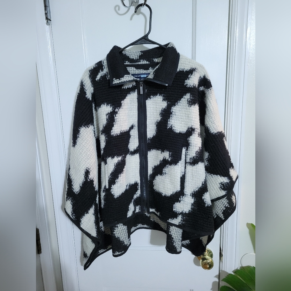 French Connection Houndstooth Zip Front Wool Blen… - image 3